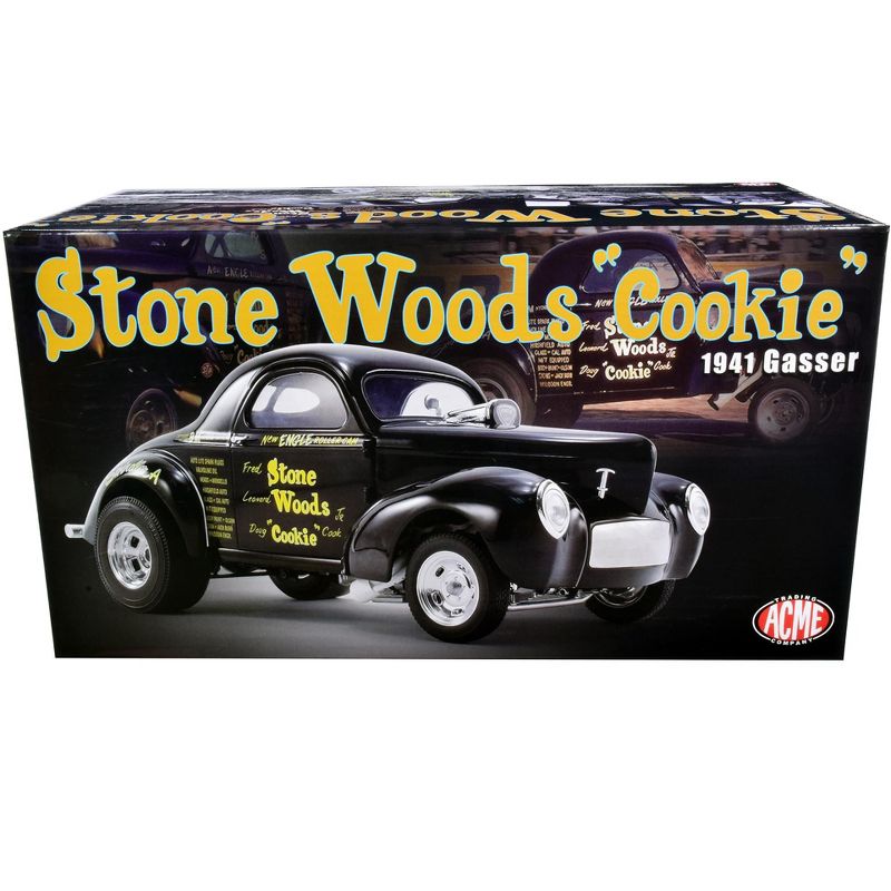 1941 Willys Gasser Stone Woods "Cookie" Black Limited Edition to 546 pieces Worldwide 1/18 Diecast Model Car by ACME
