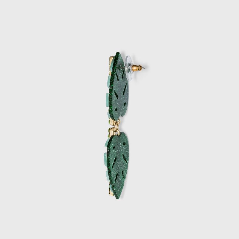 SUGARFIX by BaubleBar Monstera Leaf Drop Earrings - Green
