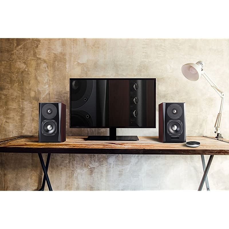 S350DB Bookshelf Speaker and Subwoofer 2.1 Speaker System Bluetooth v4.1 aptX Wireless Sound for Computer Rooms, Living Rooms and Dens