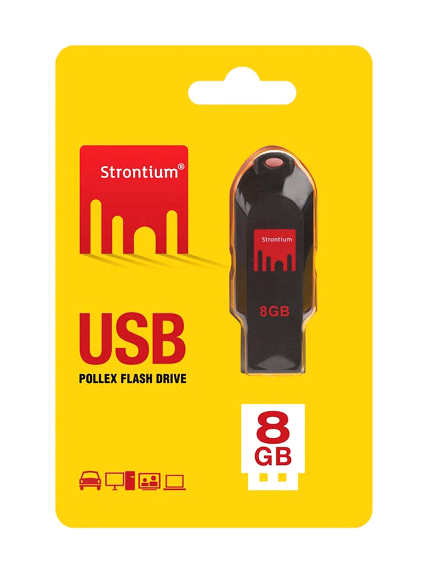 Strontium  SR8GRDPOLLEX 8 GB Pen Drive Black and Red
