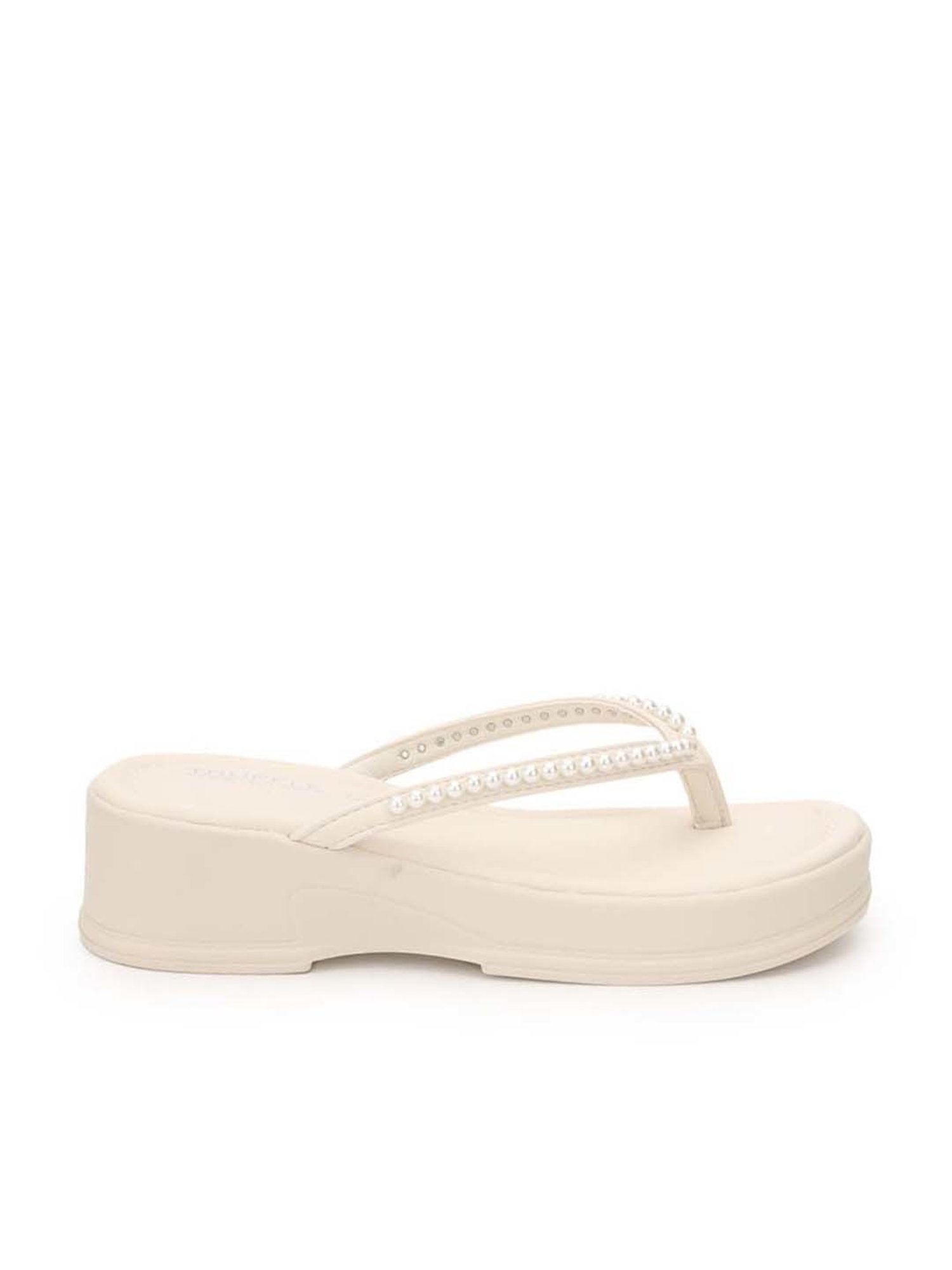 Truffle Collection Women's Beige Thong Sandals