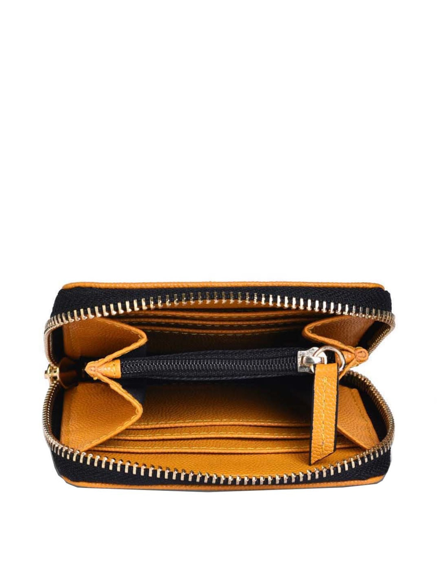 BELWABA Yellow Solid Zip Around Wallet for Women