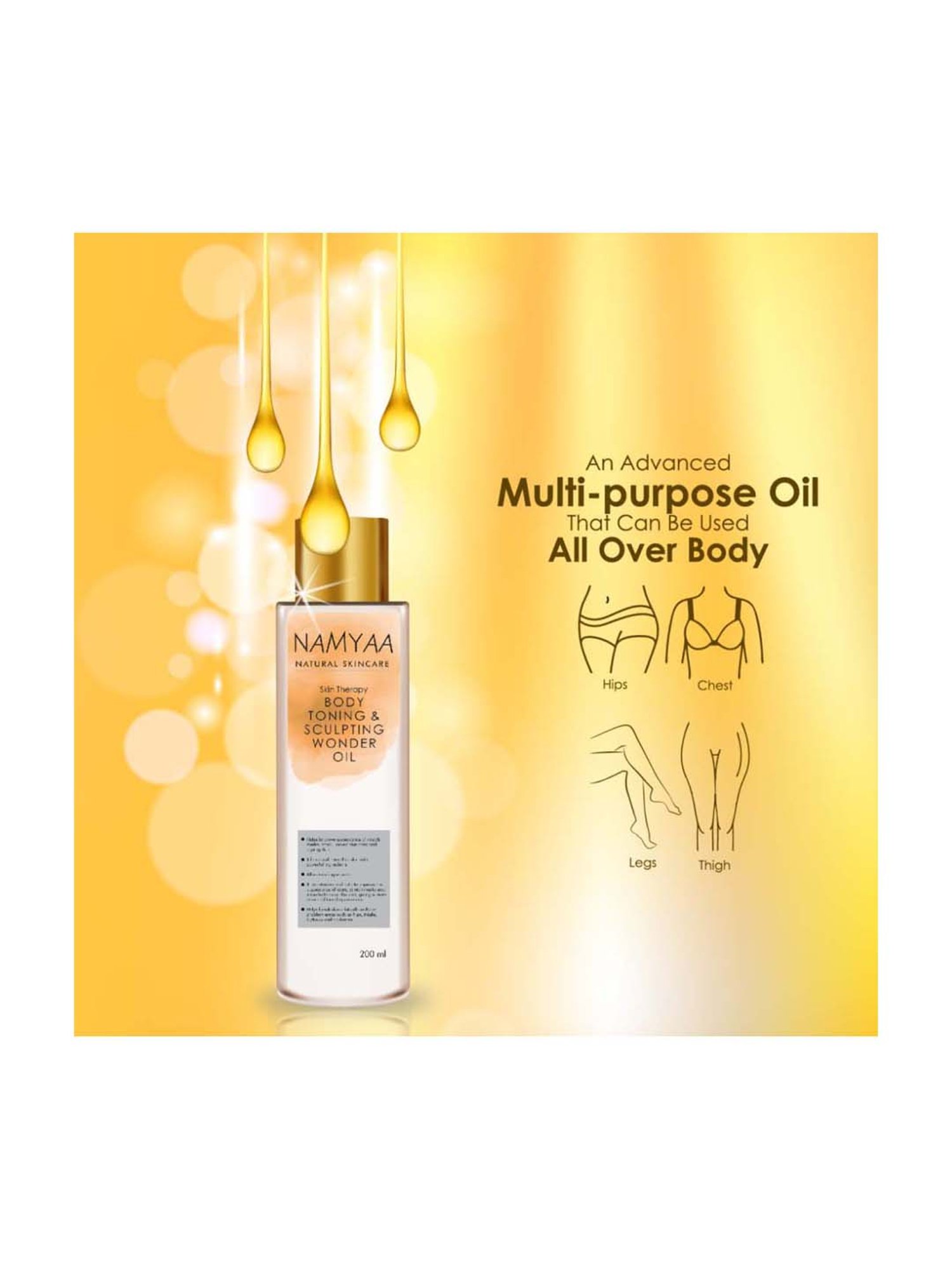 Namyaa Natural Science Body Toning and Sculpting Wonder Oil - 200 ml