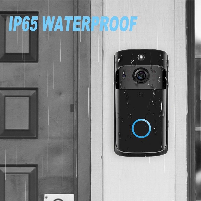 WiFi Video Doorbell Camera, Wireless Doorbell Camera with Chime, 720P HD, 2-Way Audio, Motion Detection, IP65 Waterproof Night Vision