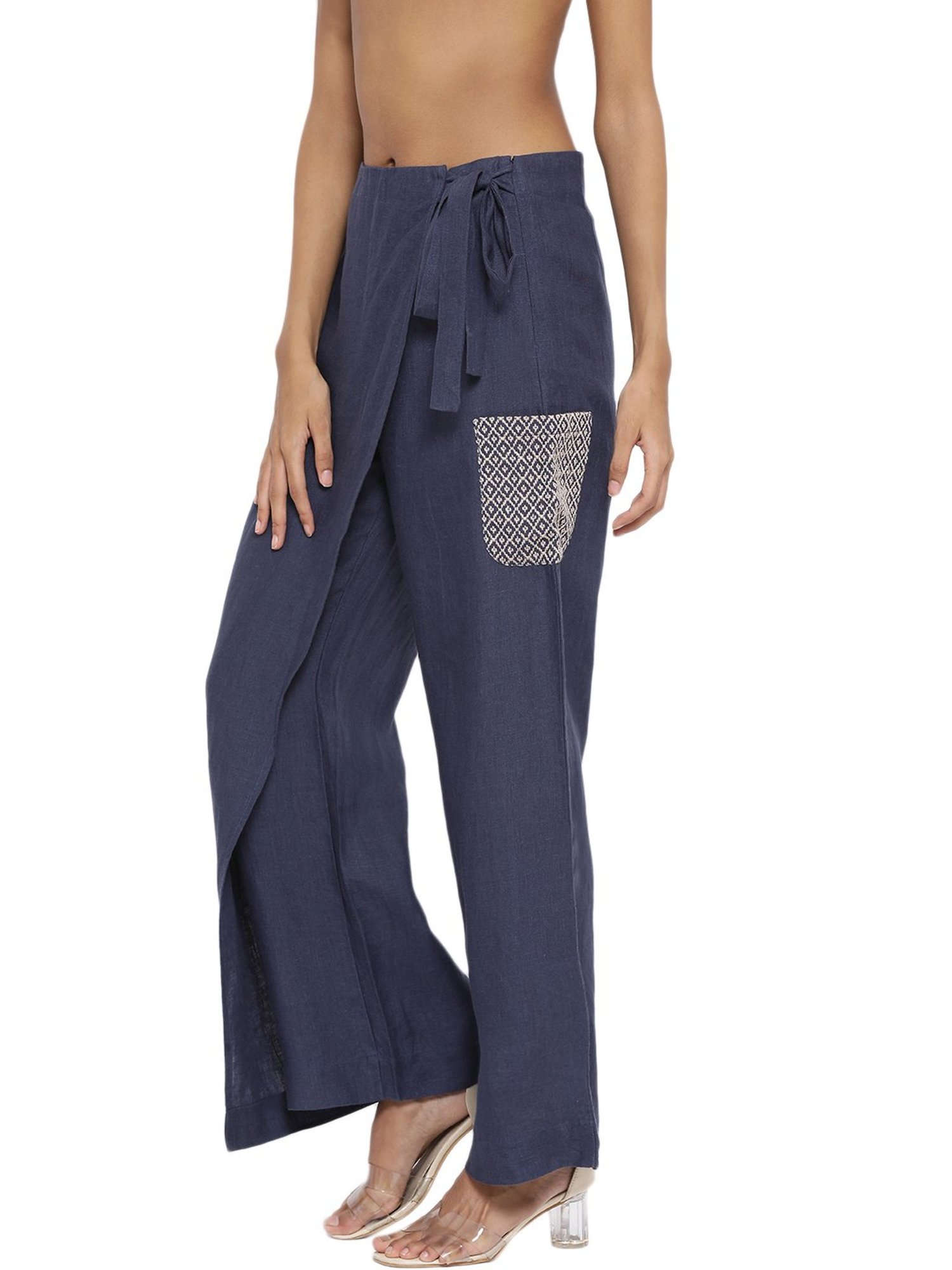 Rooted Navy Linen Trousers