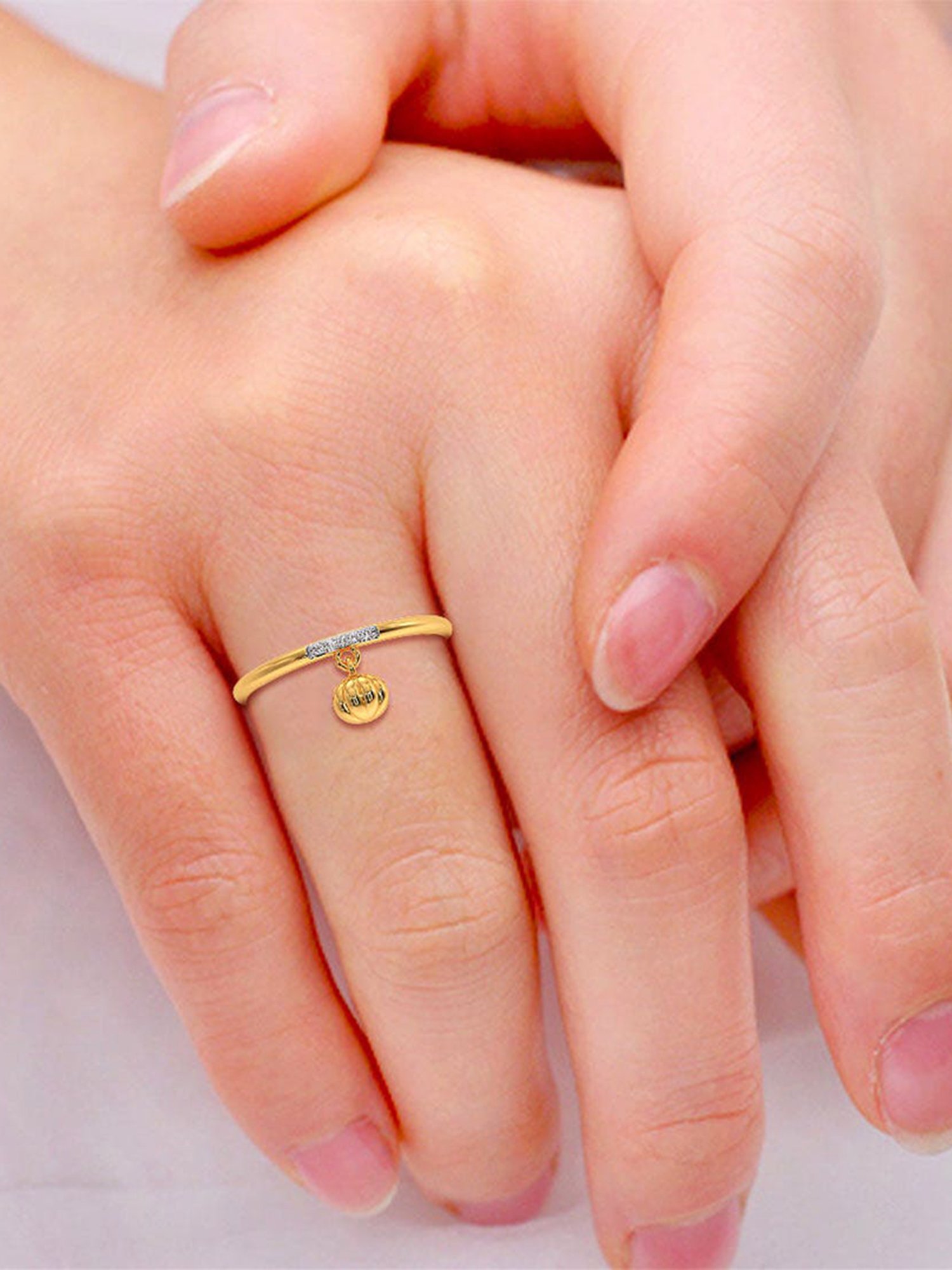 Candere by Kalyan Jewellers BIS Hallmark 14k Yellow Gold & Certified Diamond Ring