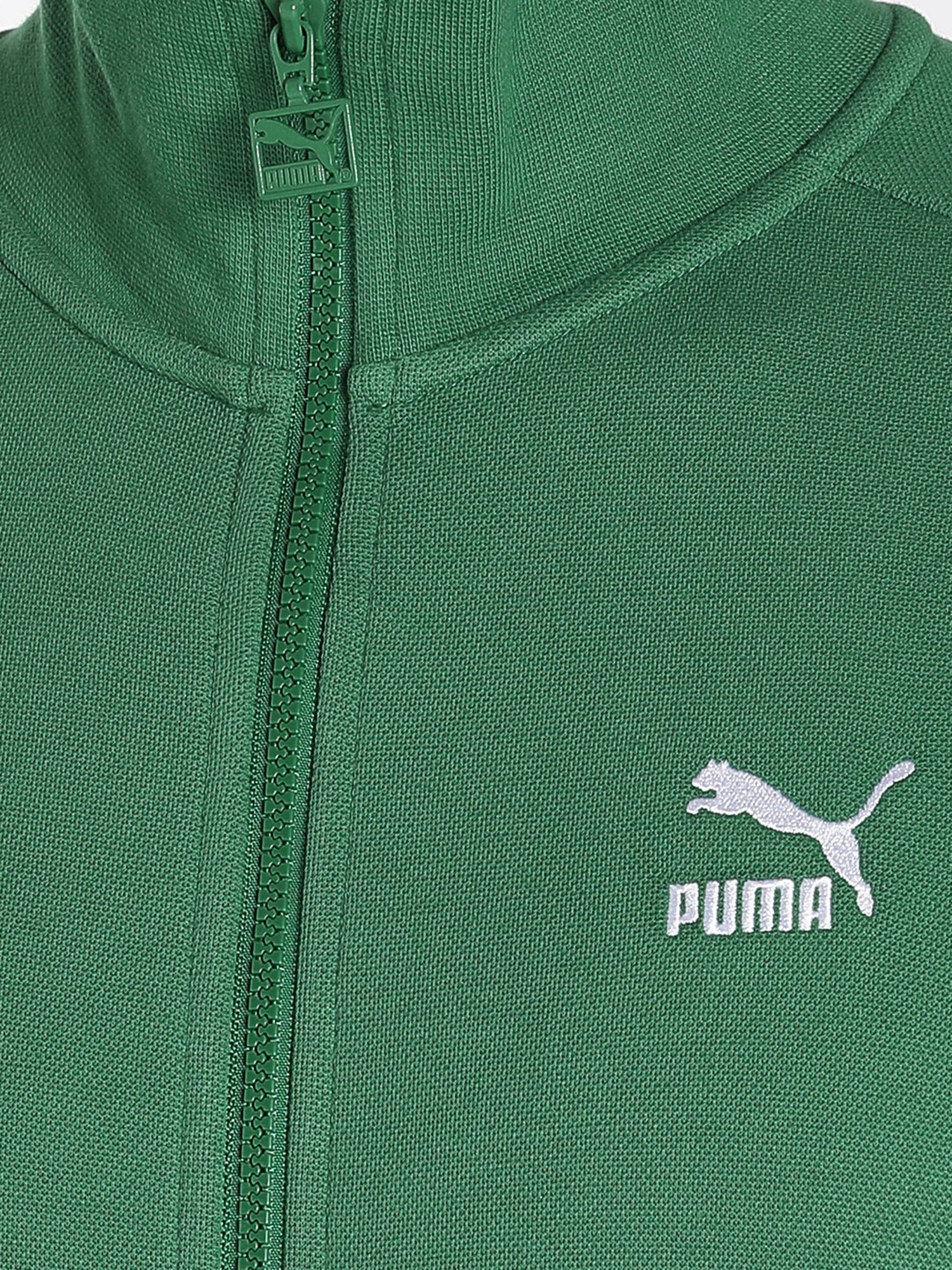 Puma Green Cotton Regular Fit Jacket