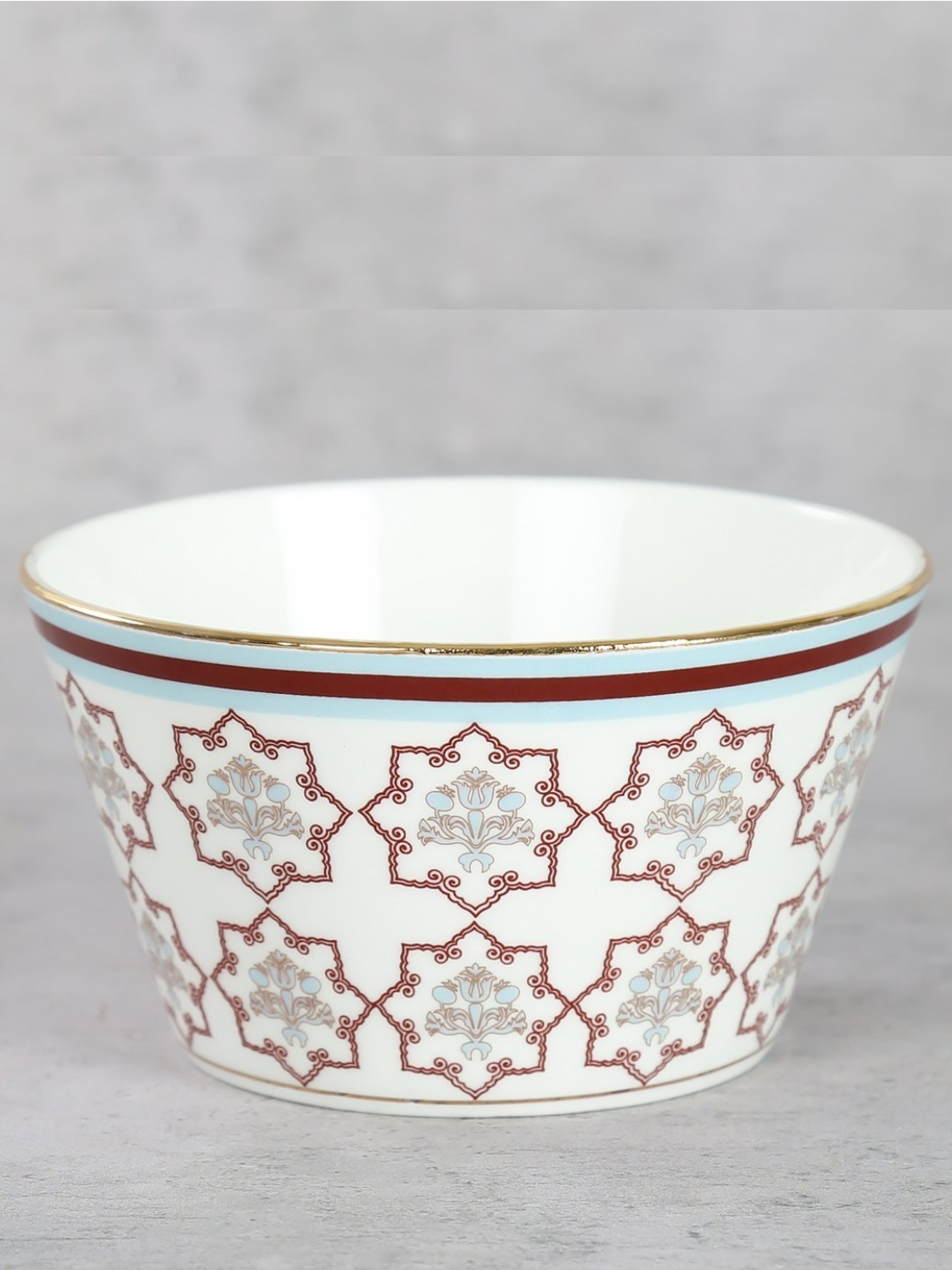 India Circus Floral Pink Bone China Nikko Bowls - Set Of 3 (470 ML)