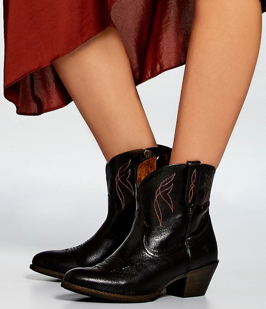 Ariat Darlin Short Leather Block Heel Western Boots