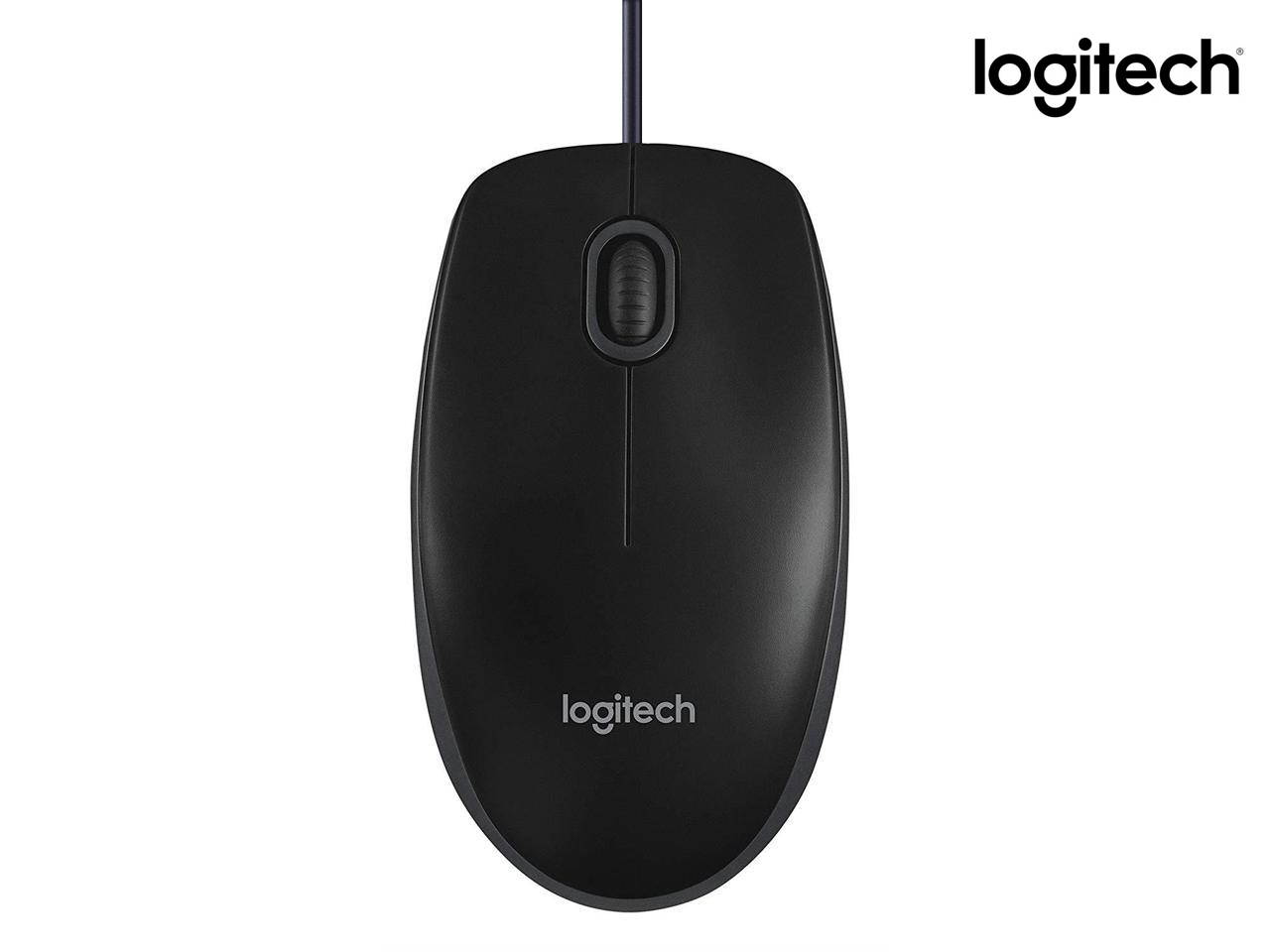 Logitech B100 Corded Mouse &ndash; Wired USB Mouse for Computers and Laptops, for Right or Left Hand Use, Black