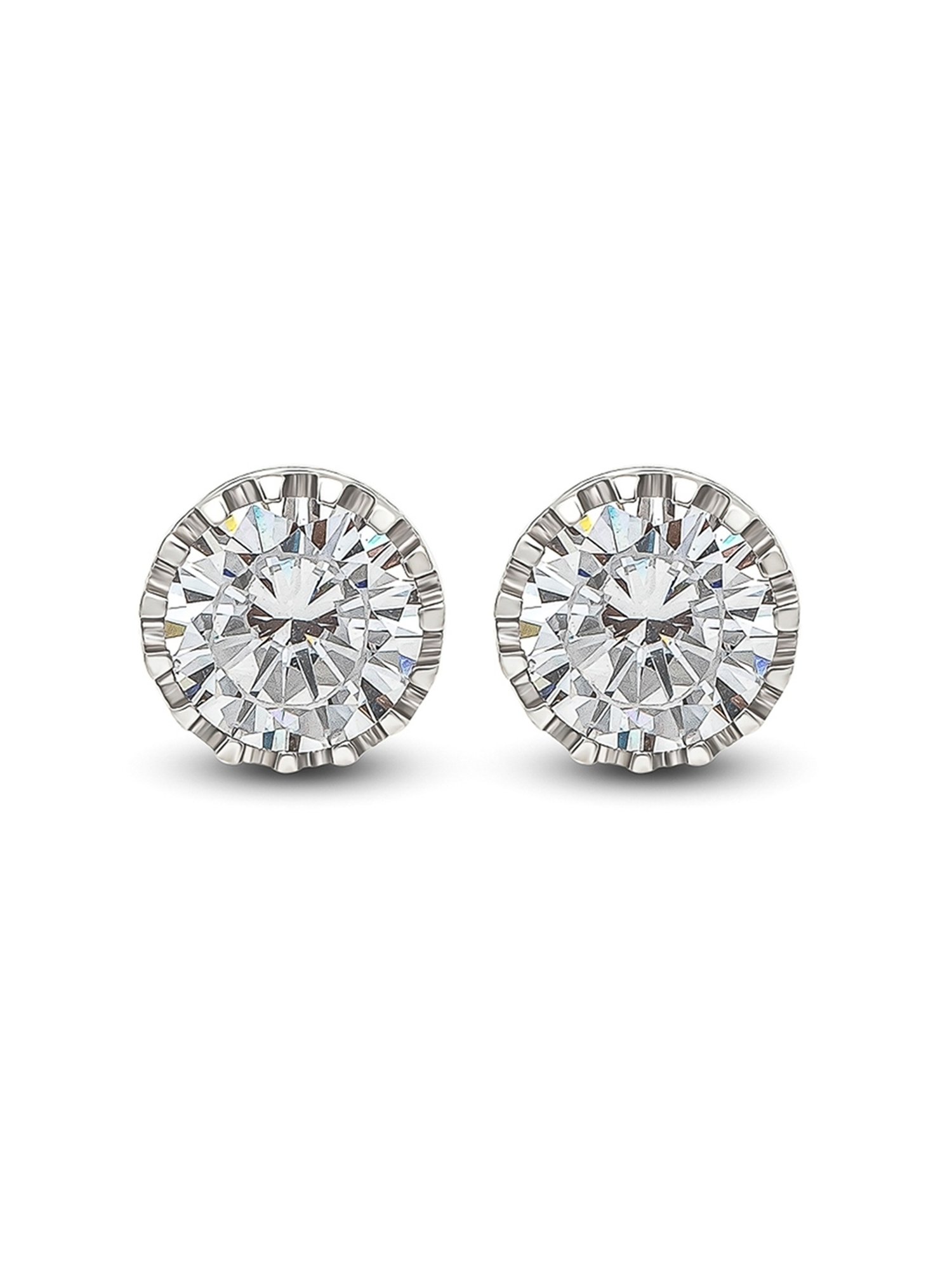 Silberry 92.5 Sterling Silver Crystal Craze Stud Earrings for Women