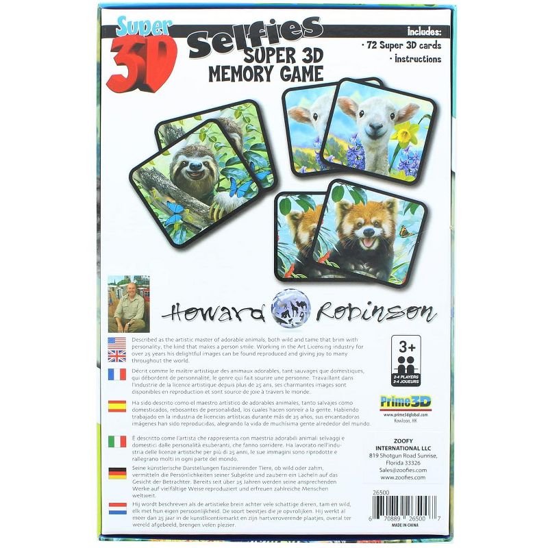 Zoofy International Super 3D Memory Game | 72 Cards | For 2-4 Players