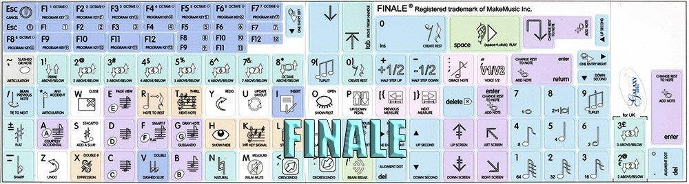 4Keyboard MAKEMUSIC FINALE GALAXY SERIES NEW KEYBOARD LABELS SHORTCUTS APPLE SIZE WORK WITH APPLE