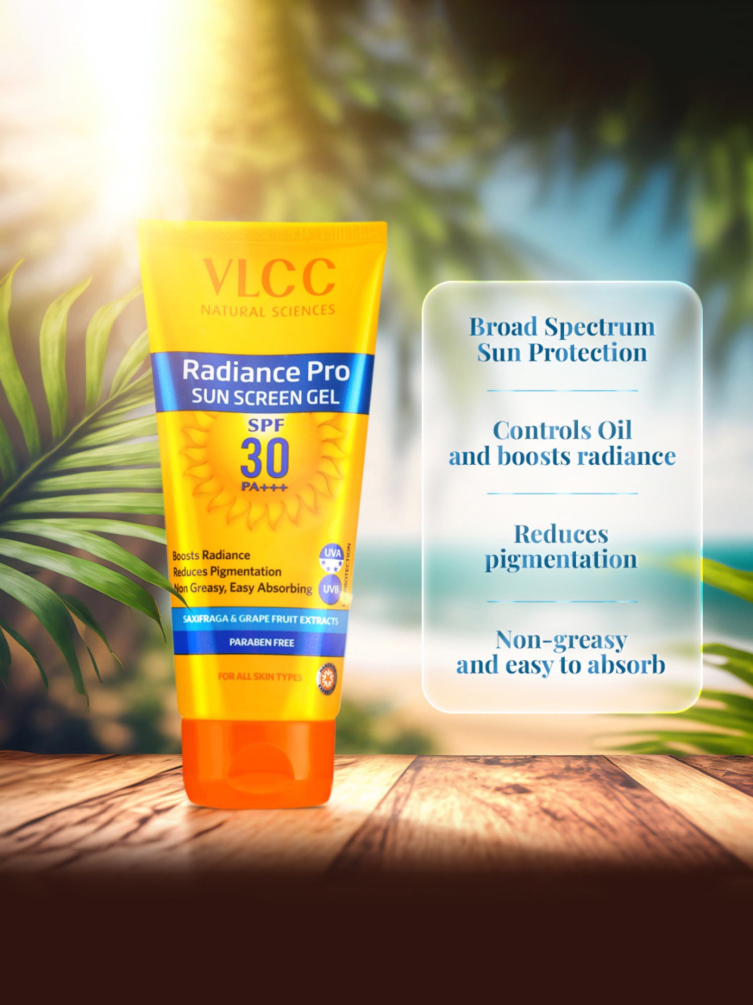 VLCC Radiance Pro Sun Screen Gel SPF 30 PA+++ - 125 gm