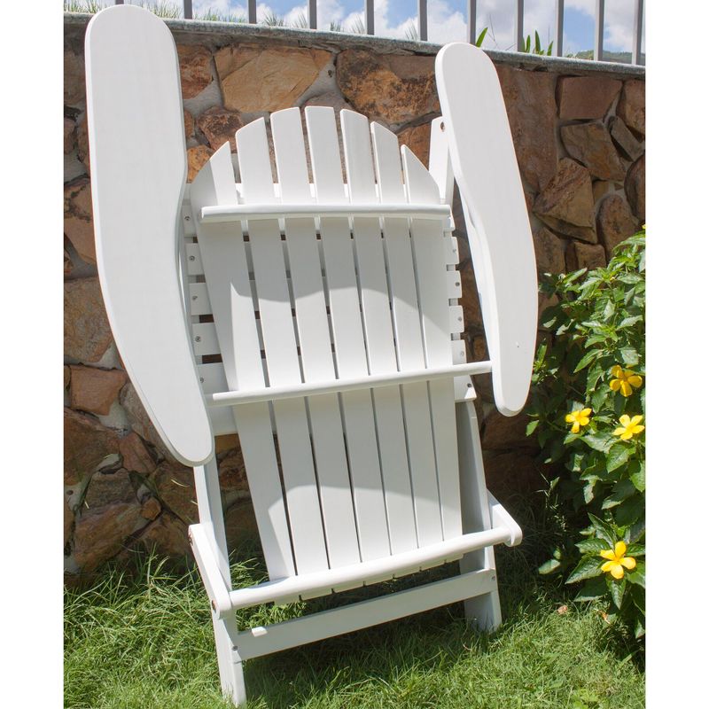 Northbeam Outdoor Garden Portable Foldable Wooden Adirondack Deck Chair with Easy to Fold Design, White