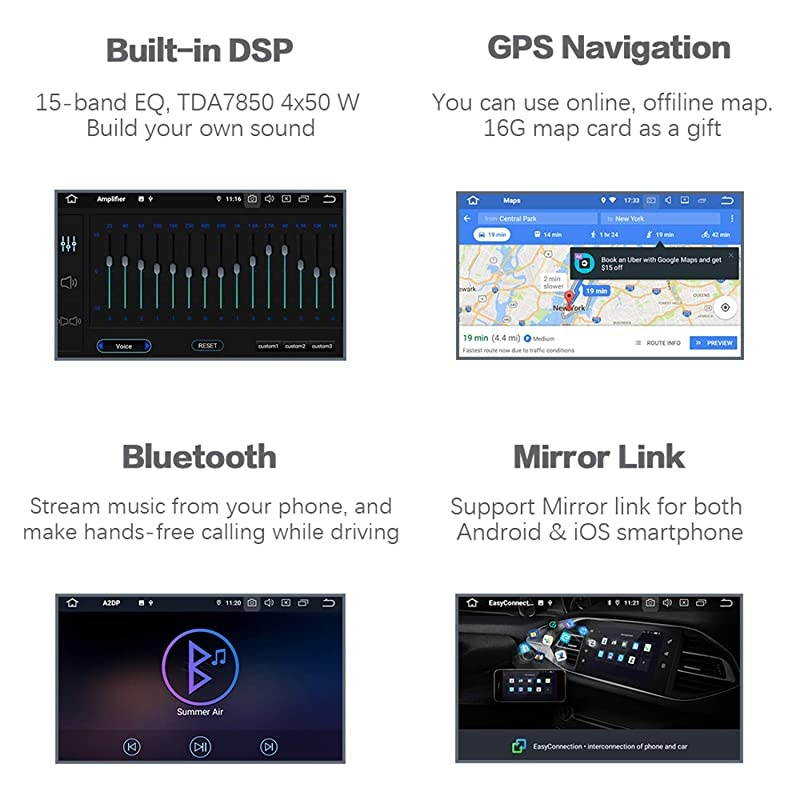 10.2 inch Large Screen Single Din Android 10.0 Car Stereo for Jeep Wrangler 2015 2016 2017 2018 Radio with GPS Navigation 4G Ram 64G ROM Built in DSP Dash Kit Meomery Card