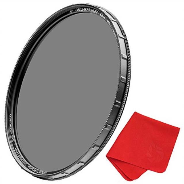 46mm x2 cpl circular polarizing filter for camera lenses  agc optical glass polarizer filter with lens cloth  mrc8  nanotec coatings  weather sealed by breakthrough photography
