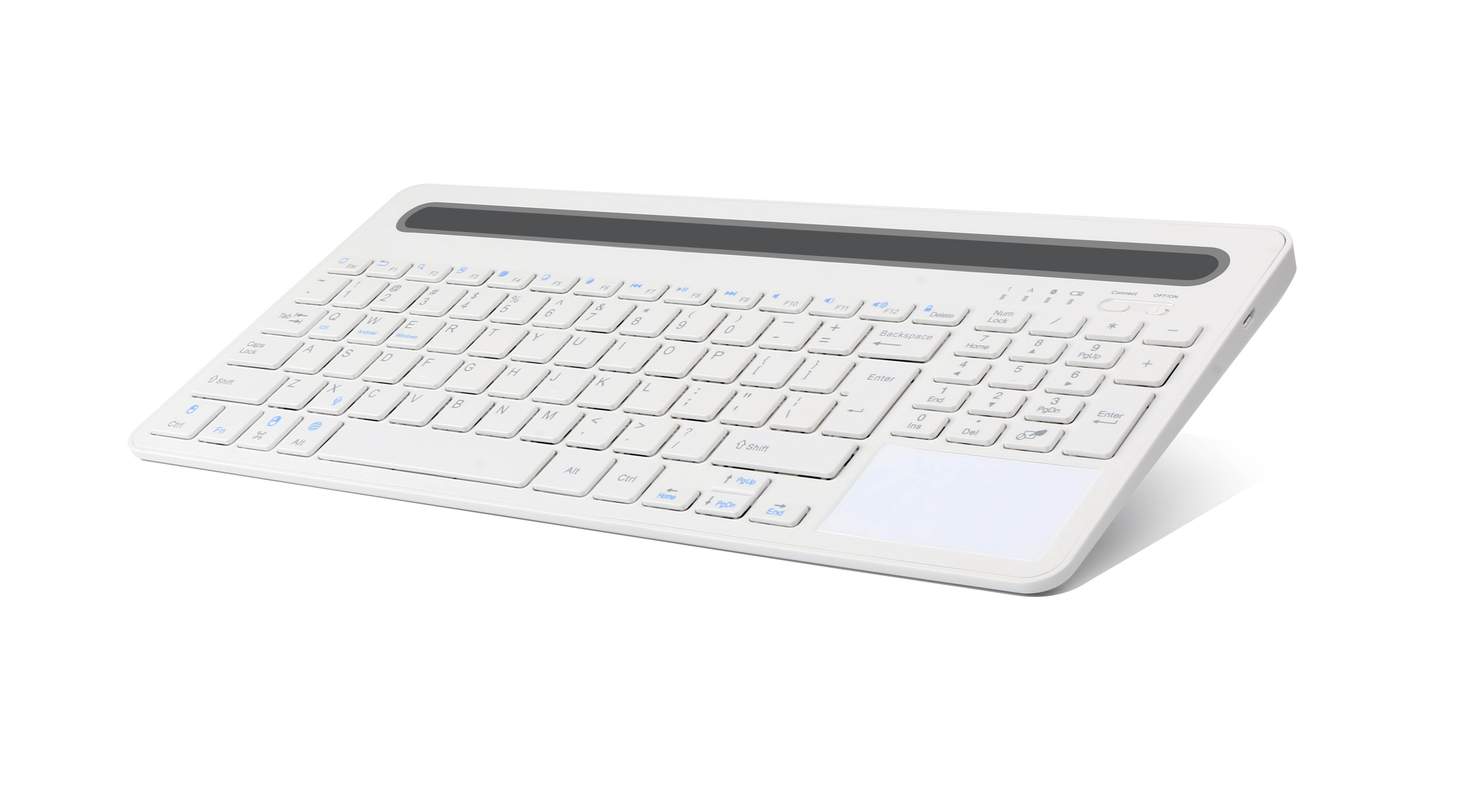 Bluetooth 3.0 Technology Mini Ultra-slim Wireless Keyboard with Multi-touch Touchpad For Phone Tablet Laptop Smart TV White