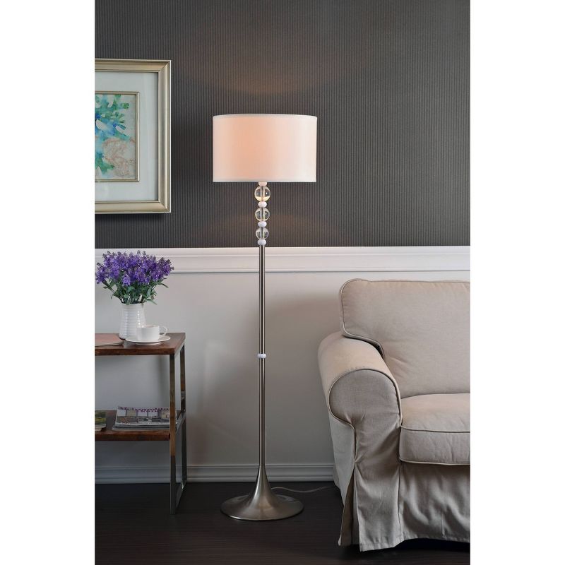 3-way Luella Floor Lamp Brushed Steel/White/Acrylic - Kenroy Home