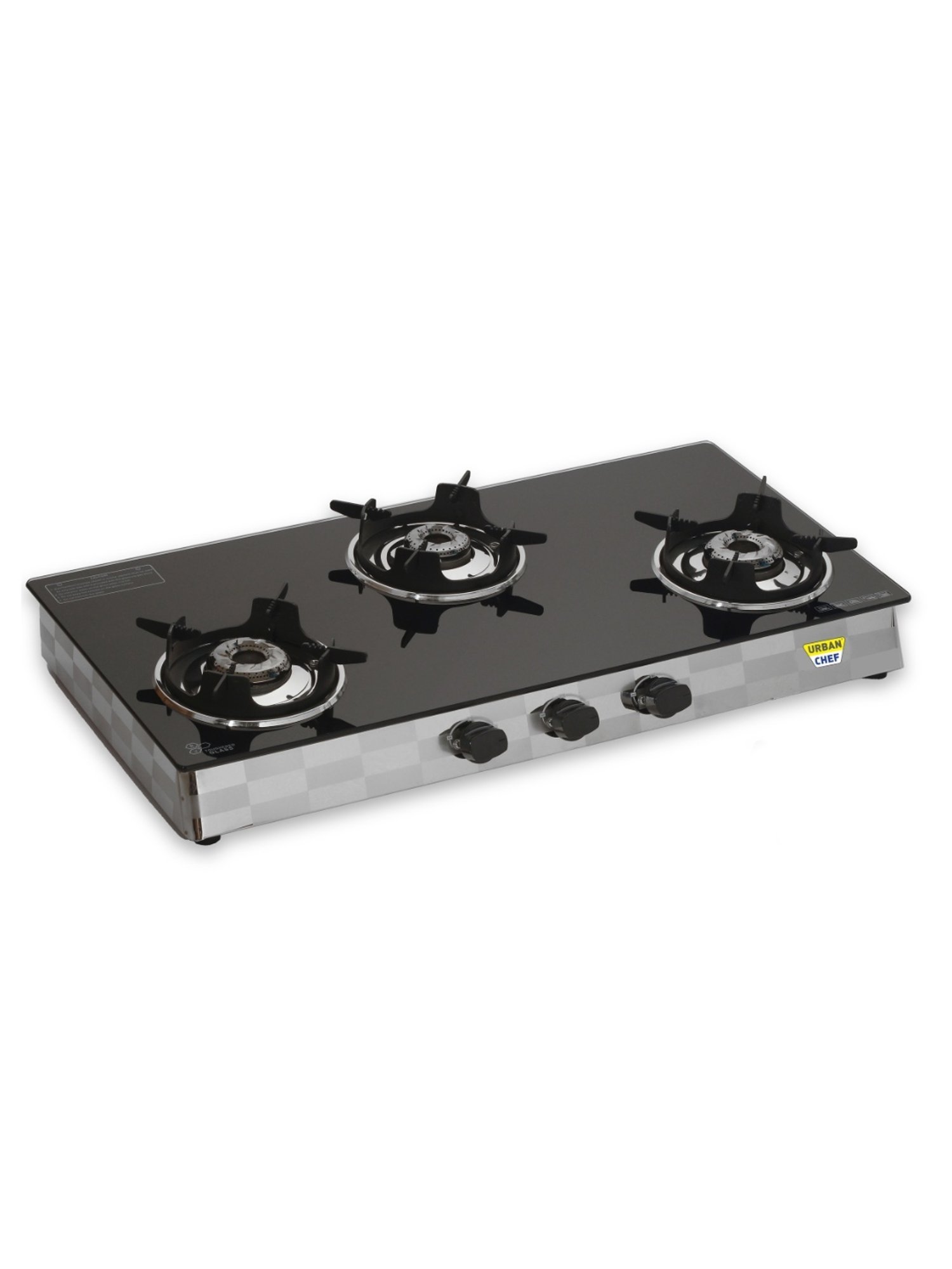 Urban Chef Gas Stove with 3 Burners ( Black )