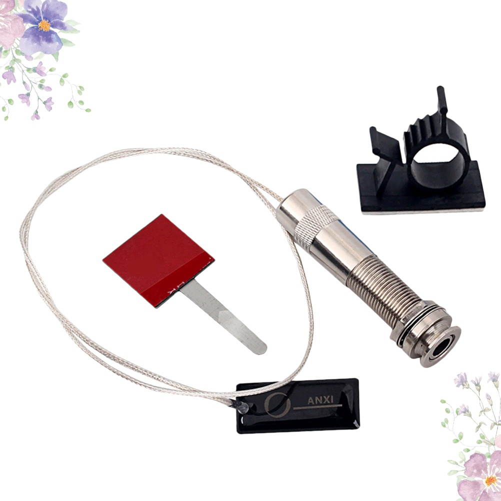 Guitar Active Preamp Piezo Pickup Endpin Jack Base Kit For Acoustic GMB635