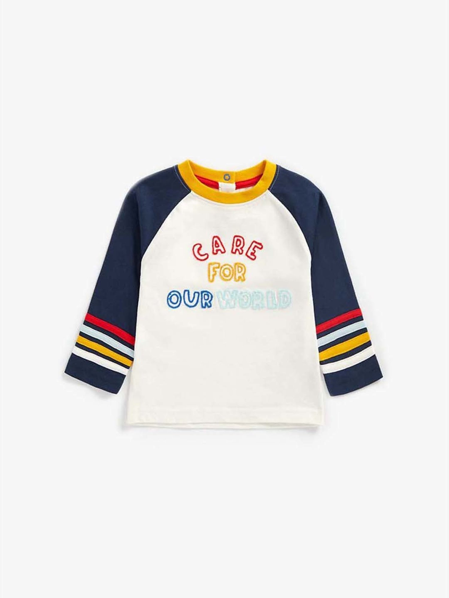 Mothercare Kids Multicolor Cotton Color Block Full Sleeves T-Shirt