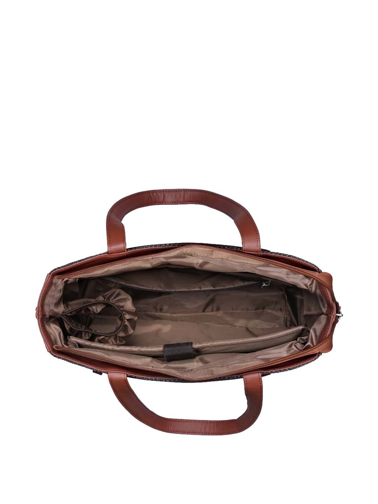 ZOUK Green Printed Large Laptop Tote Handbag