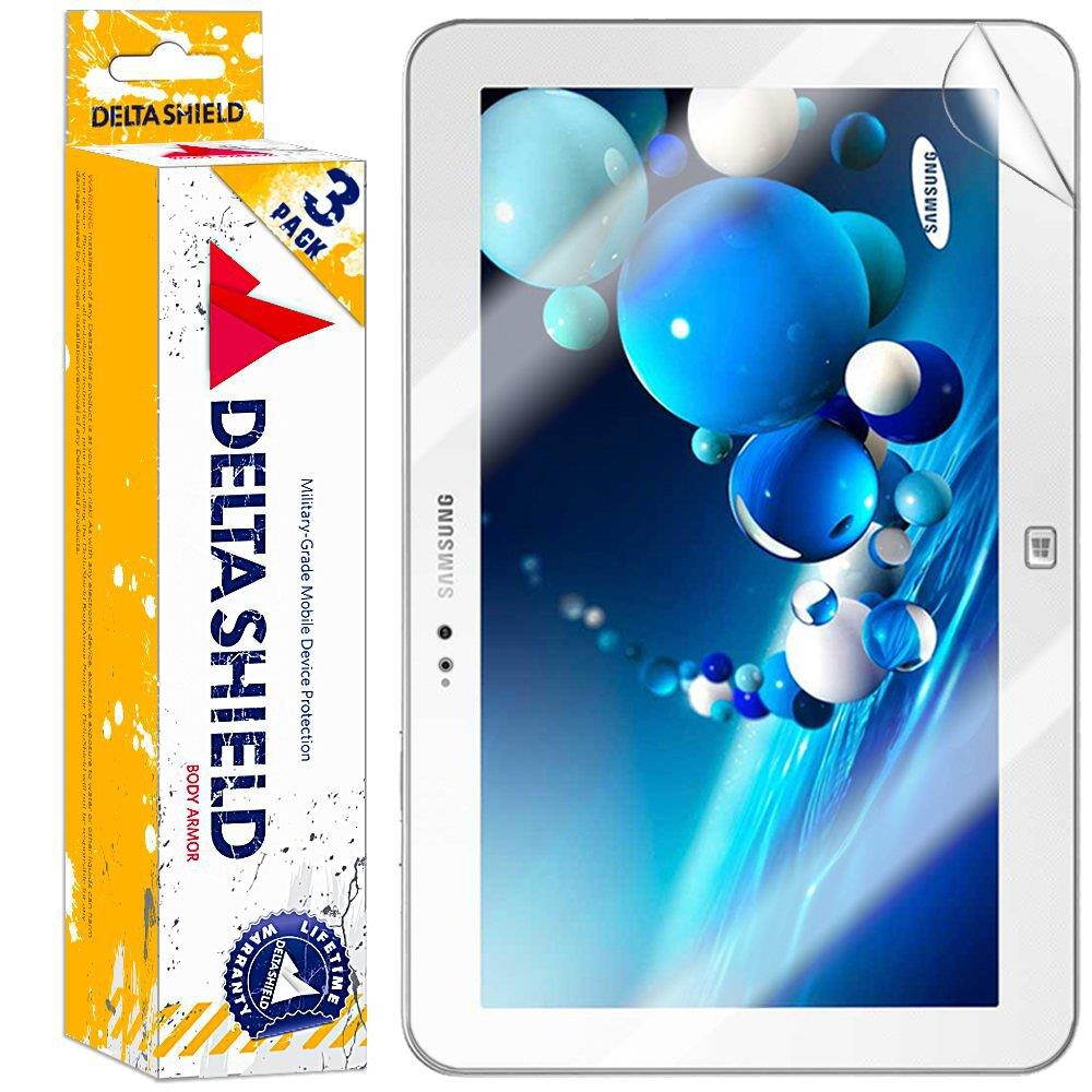 DeltaShield Screen Protector for Samsung ATIV Tab 3 (3-Pack) BodyArmor Anti-Bubble Military-Grade Clear TPU Film