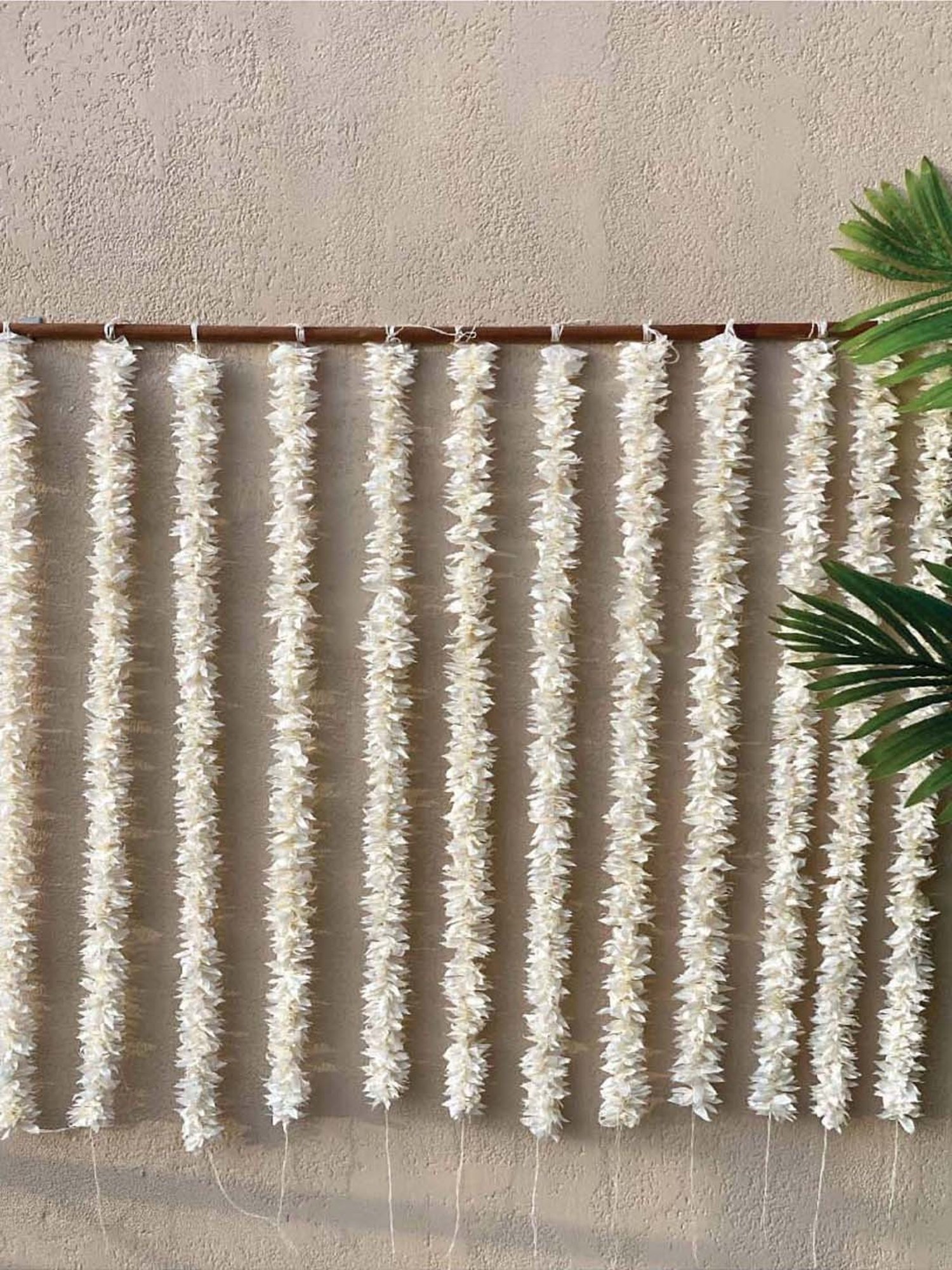 Mason Home White Decorative Artificial Gajra - 3 Feet (Set of 12)