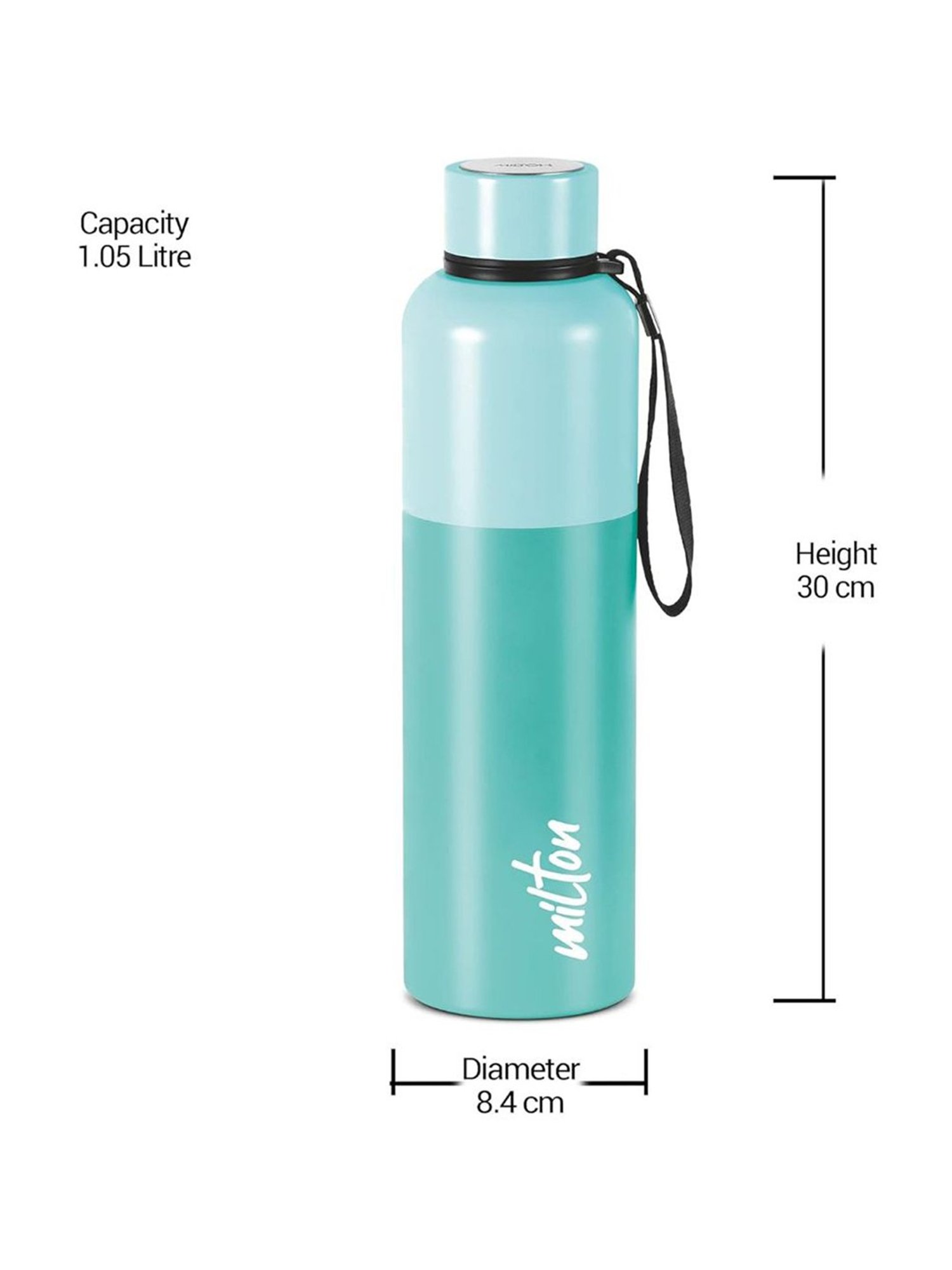 Milton Ancy 1000 Aqua Green Thermosteel 24 Hours Hot and Cold Leak Proof Water Bottle (1050 ml)