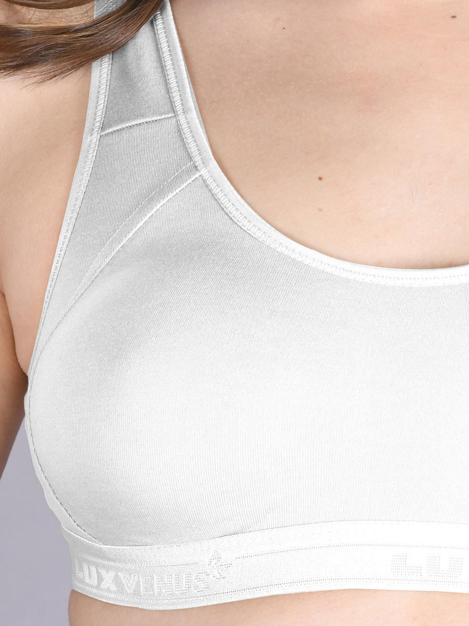 Lux Venus White Full Coverage Non-Wired Sports Bra