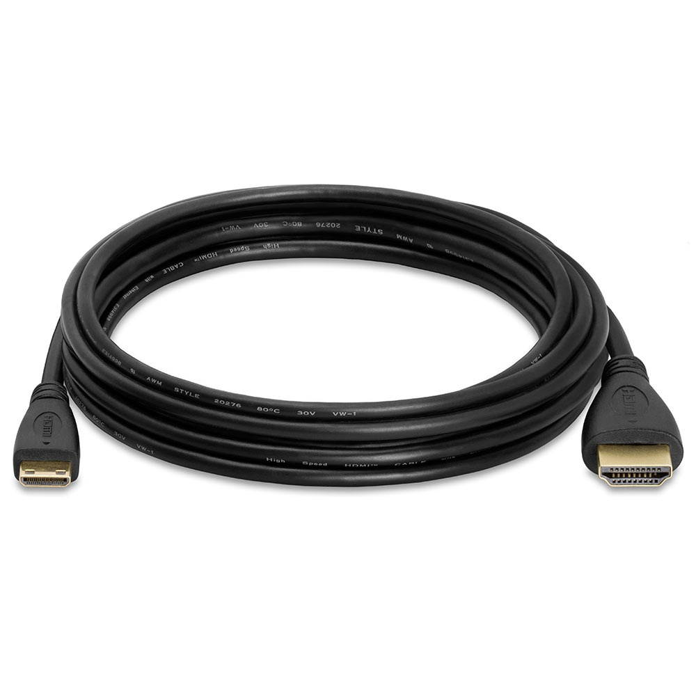 Cmple - High-Speed Mini HDMI to HDMI Cable (HDMI to Mini HDMI) 4K Ready - 10 Feet, Black