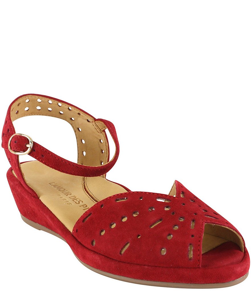 L'Amour Des Pieds Brenn Suede Wedge Sandals