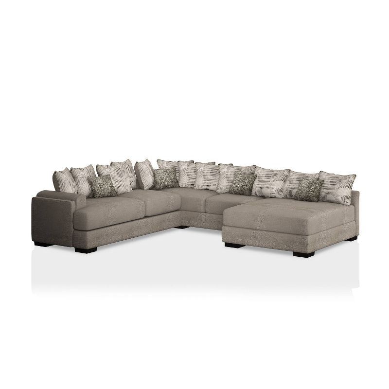 5pc French Seamed Sectional Mona Abstract Gray - Project 62™
