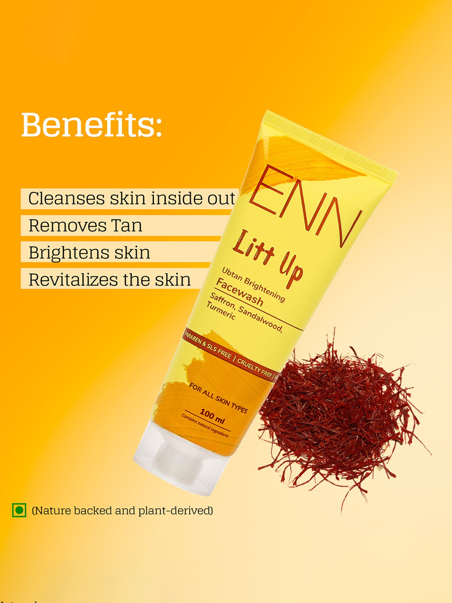 ENN Litt Up Ubtan Skin Brightening Face Wash & Ultra Light Sunscreen SPF 50