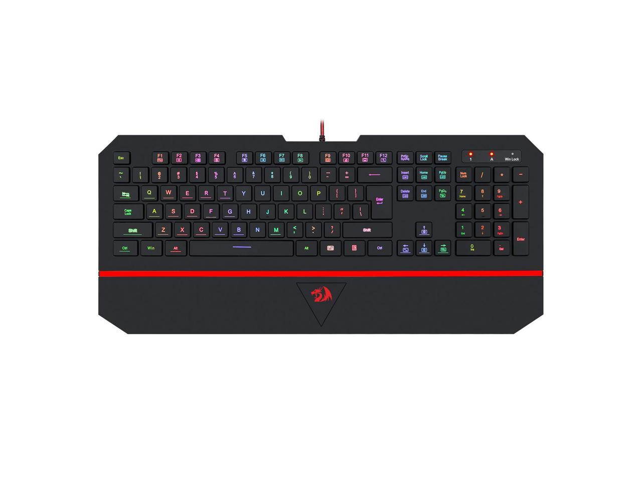 New Gaming Keyboard, RGB Gaming Keyboard RGB LED Backlit Illuminated 104 Key Silent Keyboard with Wrist Rest for Windows PC Games (RGB Backlit) Laser Engraved Keycaps ,Low profile Design