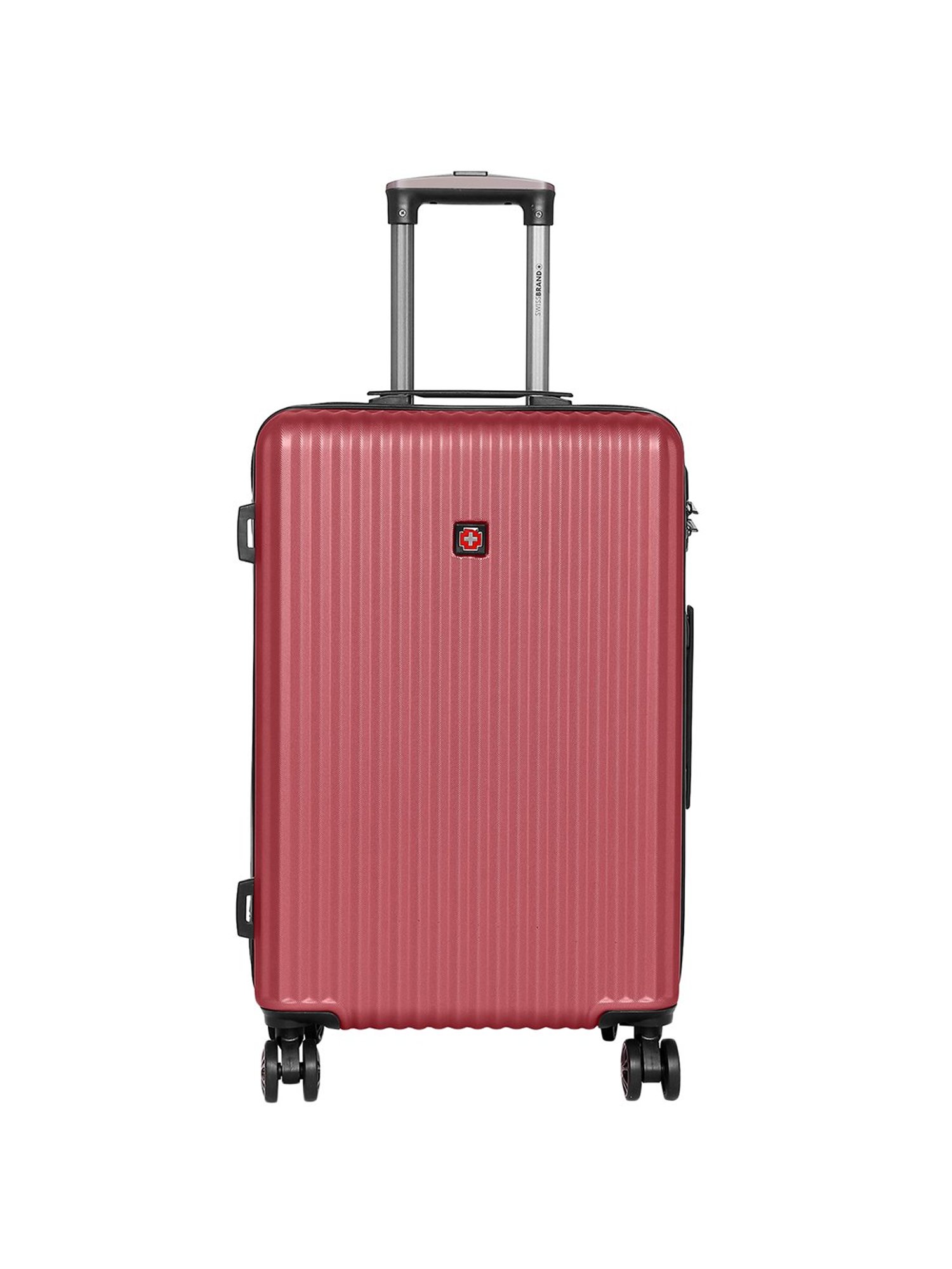 Swiss Brand Riga Red Medium Hard Trolley Bag - 24 cm