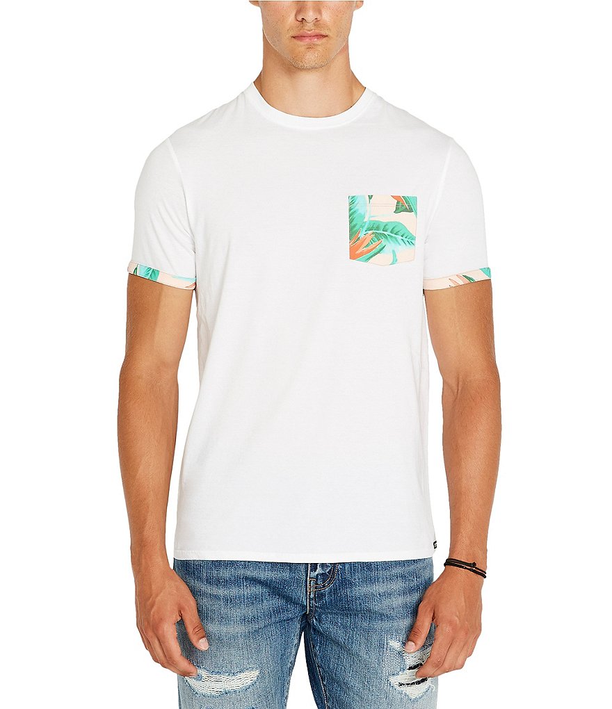 Buffalo David Bitton Tabang Floral Trim Short-Sleeve T-Shirt