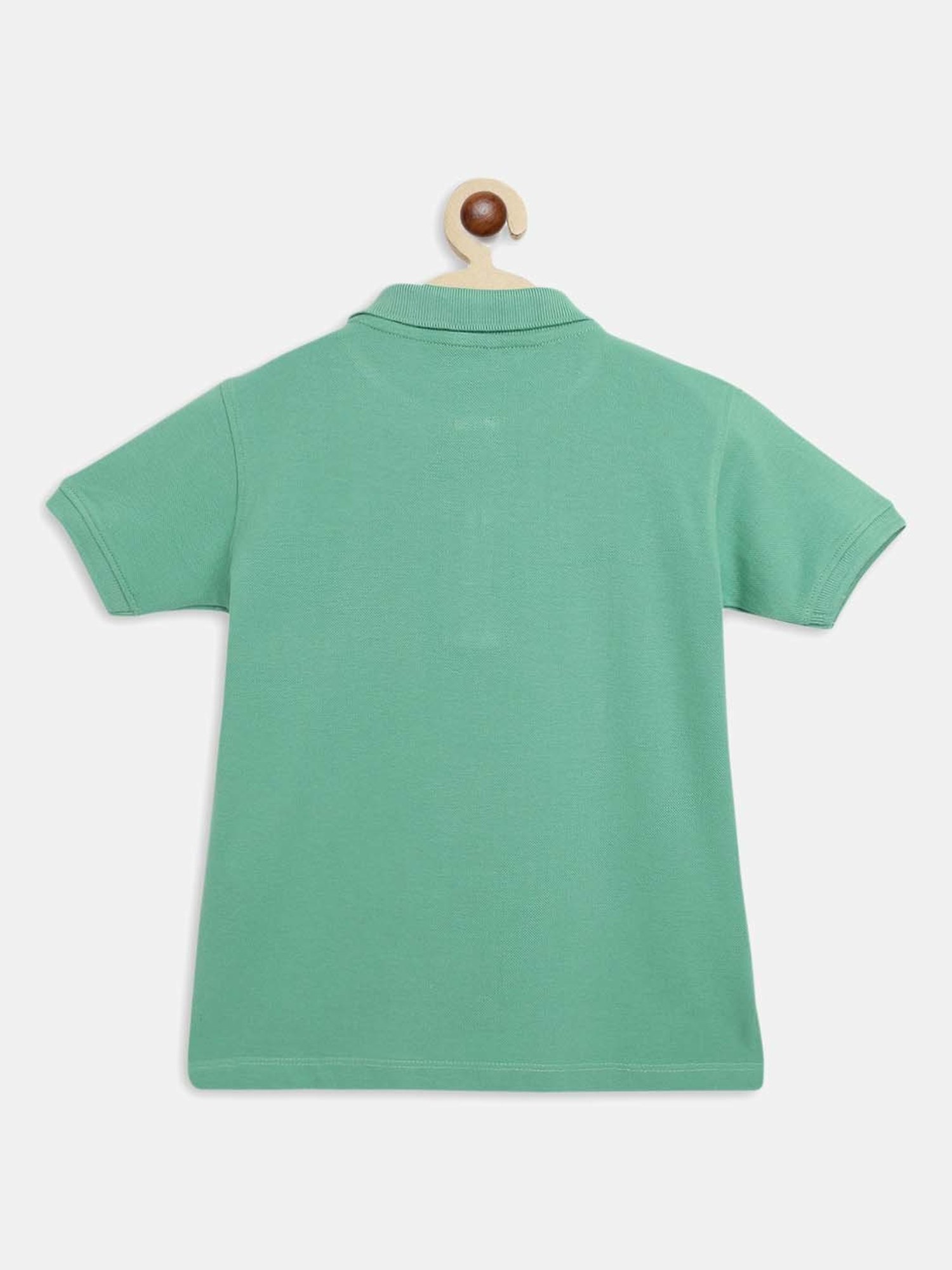 Tales & Stories Kids Green Cotton Regular Fit Polo T-Shirt