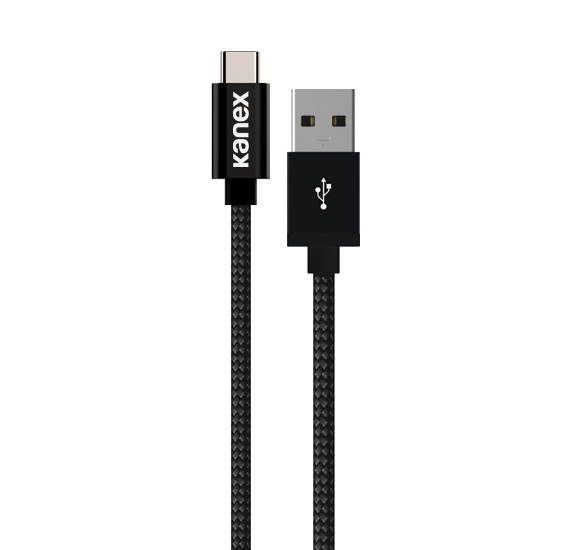 Kanex DuraBraid USB Type-C to USB-A 2.0 Male Charger Cable, 4 Feet (1 Meters), Black