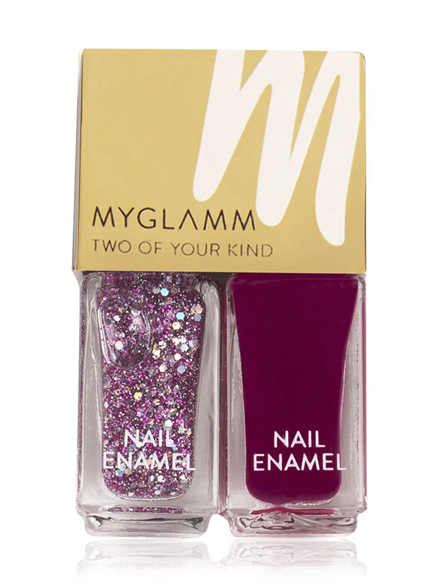 MyGlamm Two Of Your Kind Nail Enamel Duo Glitter Collection Party Parade (Pack of 2)