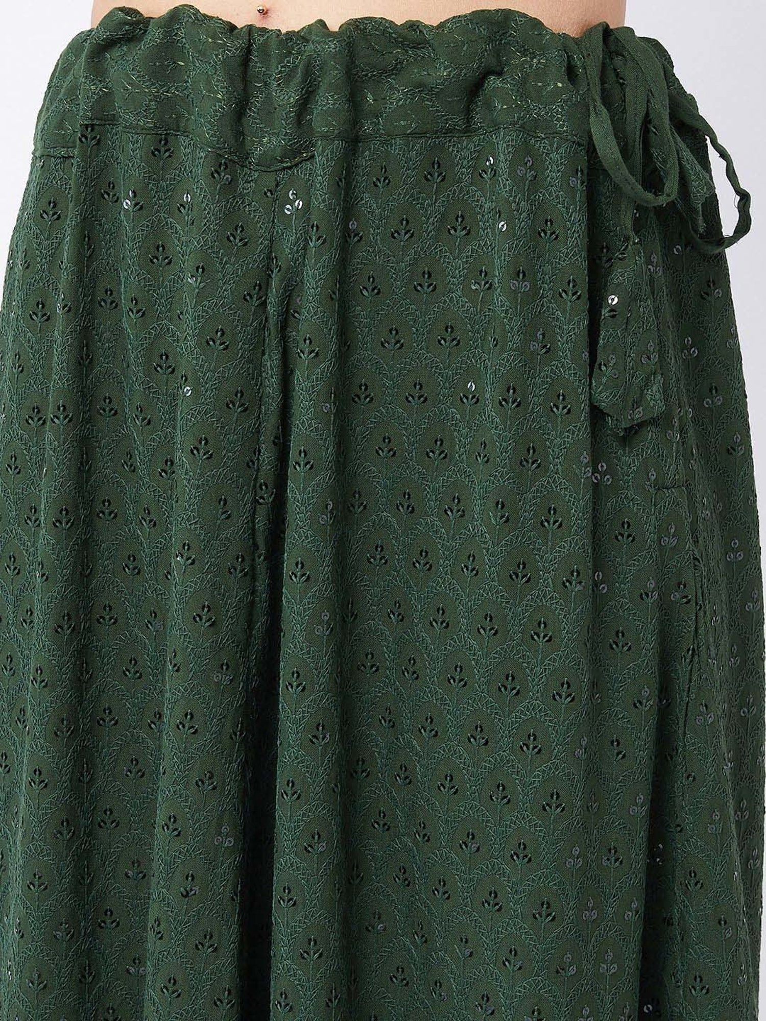 Castle Black Embroidered Palazzos