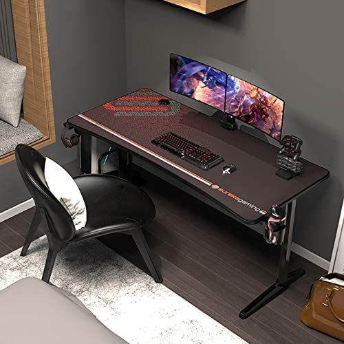 EUREKA ERGONOMIC Gaming Desk 60" Home Office Computer Desk, New Polygon Legs Design, Captain Series (60 Inch, Black)