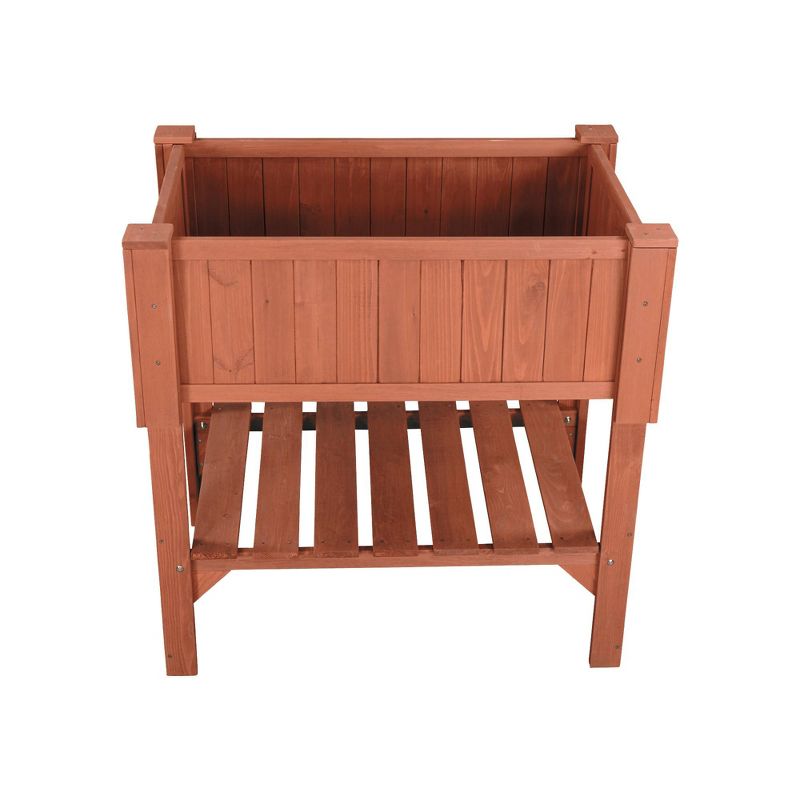 Rectangular Raised Rectangular Planter Box - Brown - Leisure Season