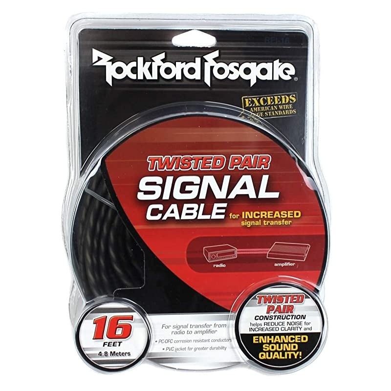 2  RFI16 16 Ft Twisted 2 Ch RCA Car Audio Signal Cables RFI16