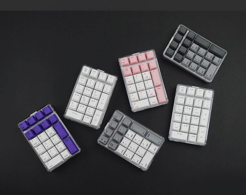Mechanical Numeric Keypad Cherry MX  White Switch Wired Gaming Keypad Crystal Case White Backlit 21 Keys Mini Numpad Portable Keypad Extended Layout White Magicforce by Qisan