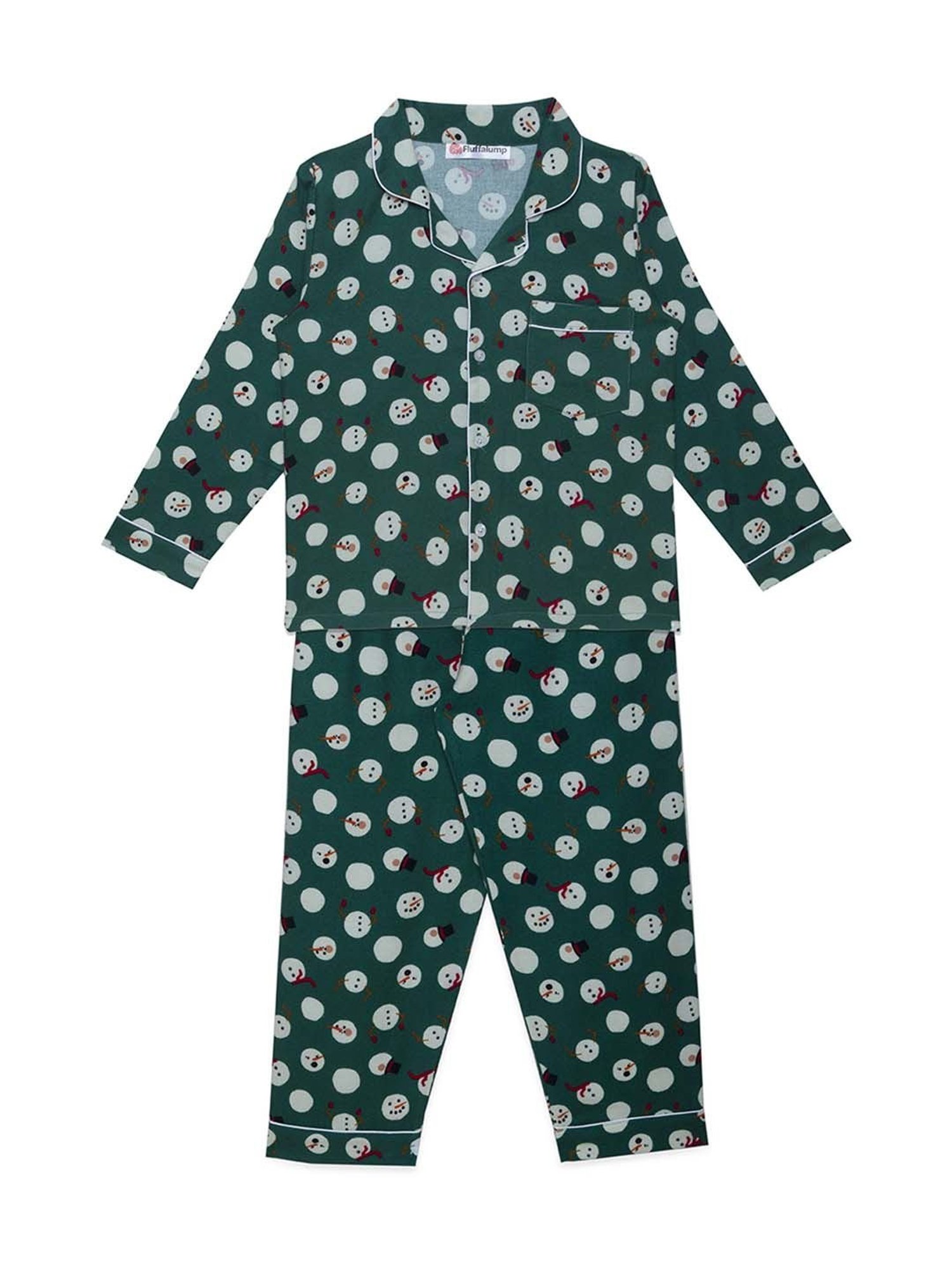 Fluffalump Boys Multicolor Cotton Printed Nightwear Top & Pants Set