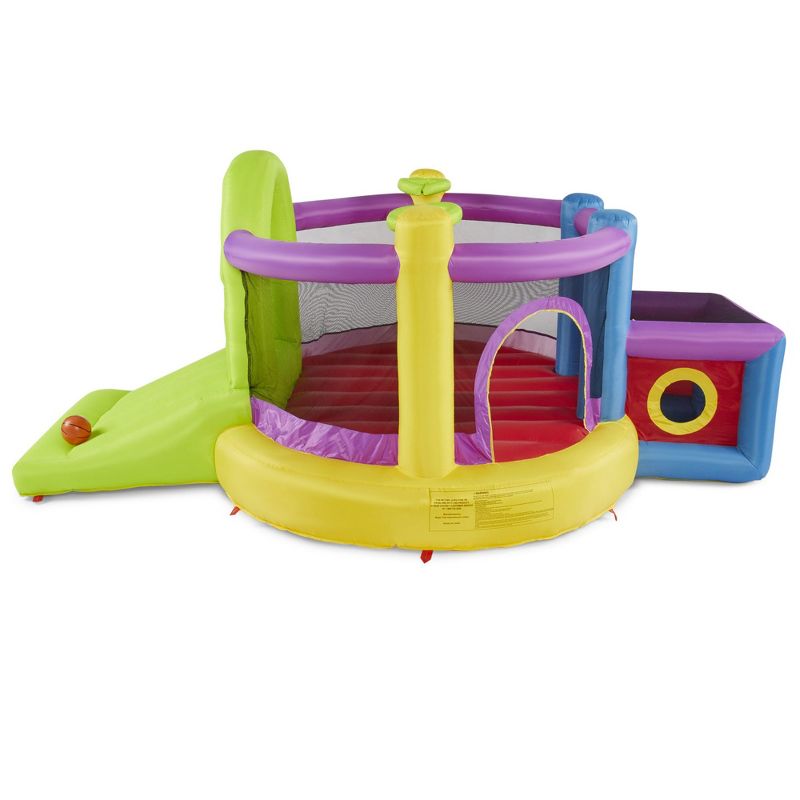 Costway Inflatable Water Slide Crab Dual Slide Bounce House Splash Pool W/ 950W Blower