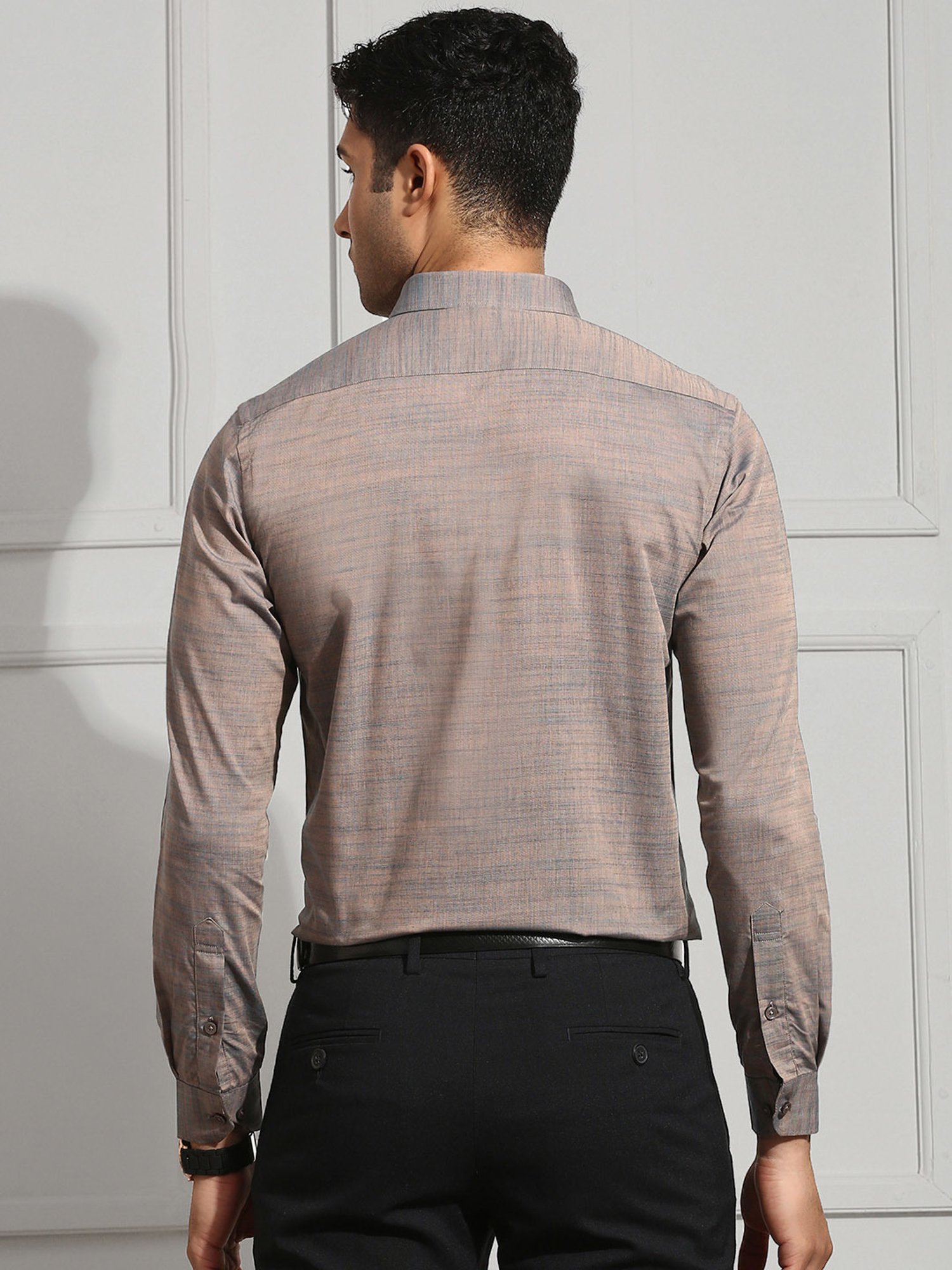 Ramraj Multicolor Regular Fit Textured Cotton Shirt