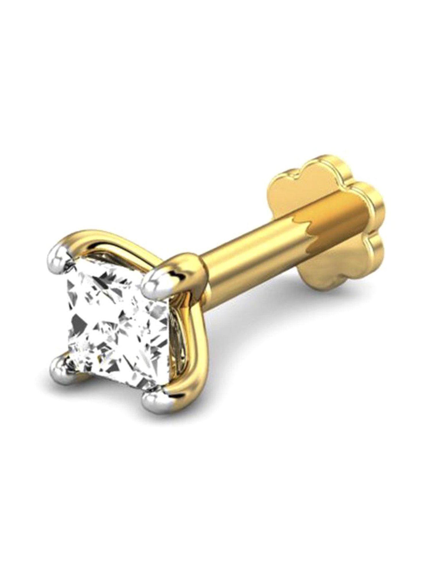 Candere by Kalyan Jewellers 18k Yellow Gold & Diamond Nosepin for Women